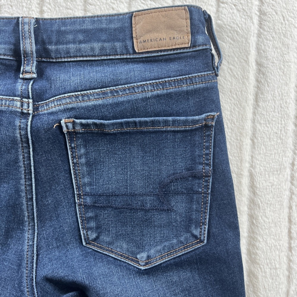 American Eagle Size 2 Short‎ 360 Next Level Stretch Hi-Rise Jegging Distressed - Picture 10 of 10